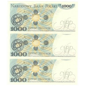 PRL, 1000 złotych 1982 - zestaw 3 egzemplarze - Serie HG