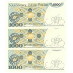 PRL, 1000 złotych 1982 - zestaw 5 egzemplarzy - Serie KN, HZ