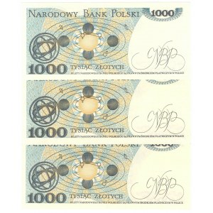 PRL, 1000 złotych 1982 - zestaw 5 egzemplarzy Serie HP i KA