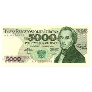 Volksrepublik Polen, 5000 Zloty 1982 AA