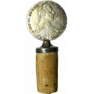 Austria, Carafe/bottle stopper with thaler of the new minting of Maria Theresa