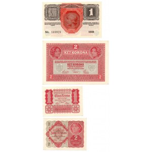 Austro-Węgry, zestaw banknotów (4 egzemplarze)