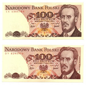 PRL, zestaw 100 złotych 1976 DY i EK