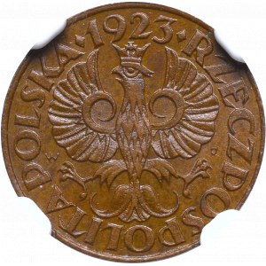 II Rzeczpospolita, 1 grosz 1923 - NGC MS65 BN