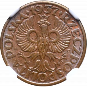 II Republic, 1 groschen 1937 - NGC MS64 BN