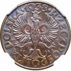 II Rzeczpospolita, 5 groszy 1938 - NGC MS65 BN