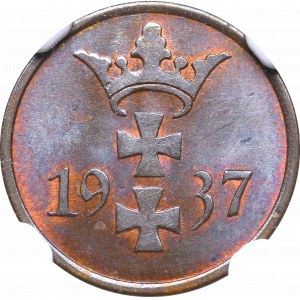 Wolne Miasto Gdańsk, 1 fenig 1937 - NGC MS64 BN