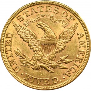 USA, 5 dollars 1880, Philadelphia Liberty
