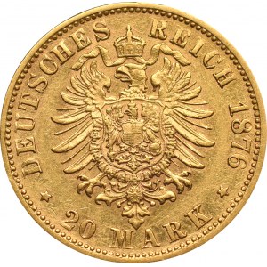 Niemcy, Bawaria, 20 marek 1876 D, Monachium