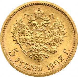 Rosja, Mikołaj II, 5 rubli 1902 AP