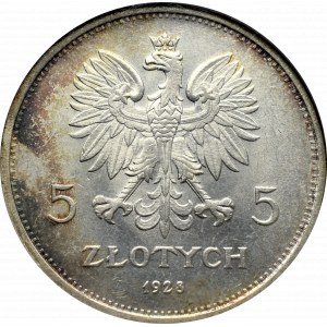 II Republic of Poland, 5 zloty 1928, Warsaw Nike - NGC MS64