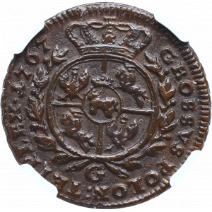 Stanisław August Poniatowski, Trojak 1767 G - NGC AU55BN