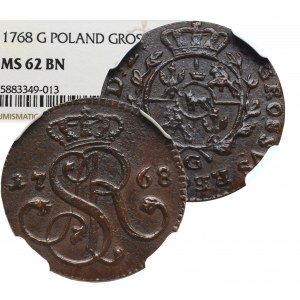 Stanislaus Augustus, Groschen 1768 G - NGC MS62