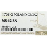 Stanisław August Poniatowski, Grosz 1768 G - NGC MS62BN