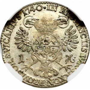 Friedrich August II, Groschen 1740 - NGC MS63
