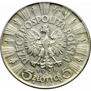 II Rzeczpospolita, 5 złotych 1938 Piłsudski