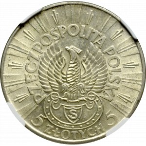 II Republic of Poland, 5 zloty 1934 Riffle Eagle - NGC MS61