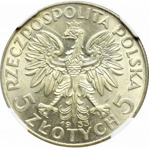 II Republic of Poland, 5 zloty 1933 Polonia - NGC MS62