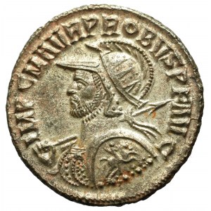 Cesarstwo Rzymskie, Probus, Antoninian Kyzikos - rzadkość Cesarz na koniu na tarczy