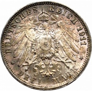 Germany, Wuertemberg, 3 mark 1911, Stuttgart - wedding anniversary