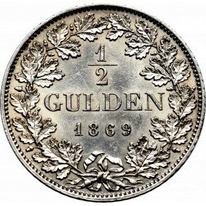 Niemcy, Badenia, 1/2 Guldena 1869
