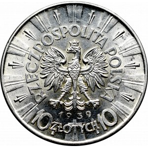 II Republic of Poland, 10 zloty 1939 Pilsudski