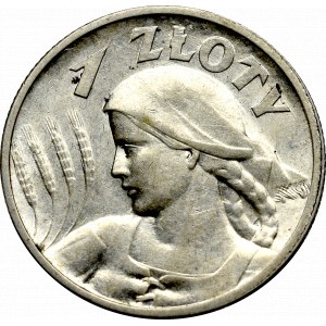 II Rzeczpospolita, 1 złoty 1925, Lodnyn Kobieta i kłosy