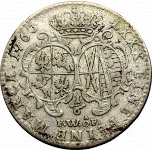 Germany, Saxony, Friedrich August II, 1/6 thaler 1763