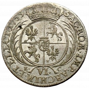 Germany, Saxony, Friedrich August II, 6 groschen 1755, Leipzig