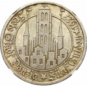 Wolne Miasto Gdańsk, 5 guldenów 1927 - NGC MS65