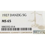 Free City of Danzig, 5 gulden 1927 - NGC MS65