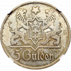 Wolne Miasto Gdańsk, 5 guldenów 1923 - NGC MS63