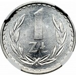 PRL, 1 złoty 1982 - wąska data NGC MS66