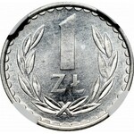 PRL, 1 złoty 1982 - wąska data NGC MS66