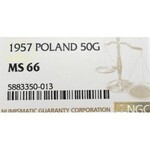 PRL, 50 groszy 1957 - NGC MS66