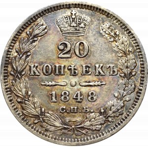 Russia, Nicholas I, 20 kopecks 1848 HI