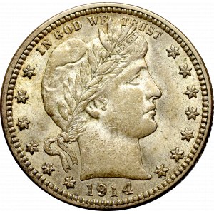 USA, 1/4 dolara 1914 Filadelfia - rzadkie