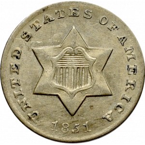 USA, 3 centy 1851, Nowy Orlean