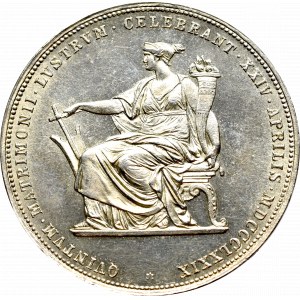 Austria, Franz Joseph I, 2 gulden 1879 - silver wedding