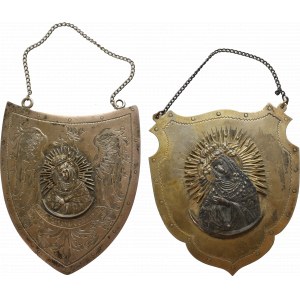 PRL, Set of 2 guttergraphs Our Lady of Ostra Brama - silver