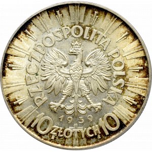 II Republic of Poland, 10 zloty 1939 Pilsudski - PCGS MS62