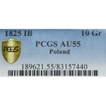 Królestwo Polskie, Aleksander I, 10 groszy 1825 IB - PCGS AU55