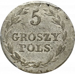 Królestwo Polskie, Mikołaj I, 5 groszy 1827 - PCGS AU