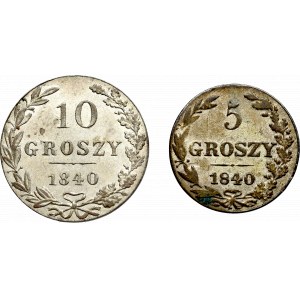 Zabór rosyjski, Mikołaj I, Zestaw 5-10 groszy 1840