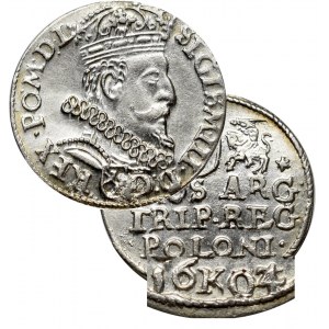 Zygmunt III Waza, Trojak 1603/4, Kraków - nieopisany przebitka daty