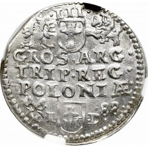 Sigismund III, 3 groschen 1588, Posen - NGC MS62
