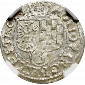 Śląsk, Księstwo legnicko-brzeskie, Jan Chrystian i Jerzy Rudolf, 3 krajcary 1618, Złoty Stok - NGC MS65