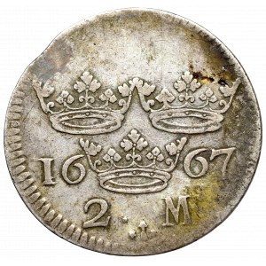 Sweden, Carl XI, 2 mark 1667, Stockholm