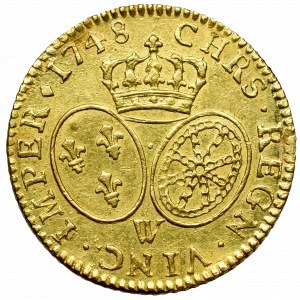 France, Ludvik XV, louis d’or 1748, Aix