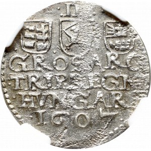 Hungary, Stephan Bocskai, 3 groschen 1607 - NGC UNC